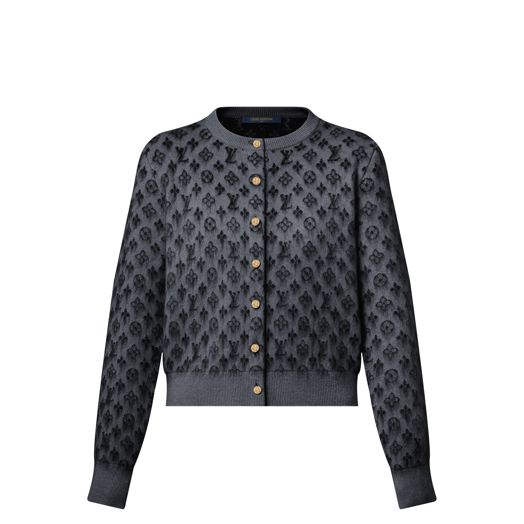 LOUIS VUITTON カーディガン グレー ブラック louis-vuitton-brushed-monogram